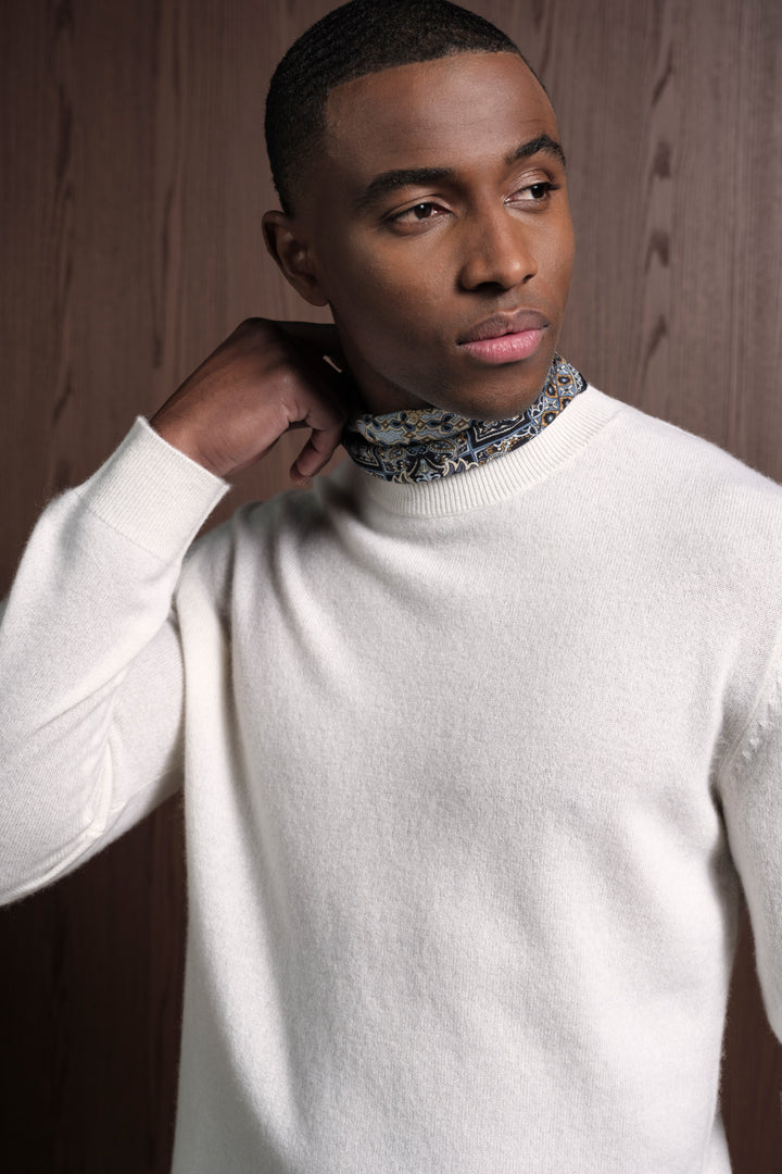 Cashmere Crew Neck Pullover - Off-white