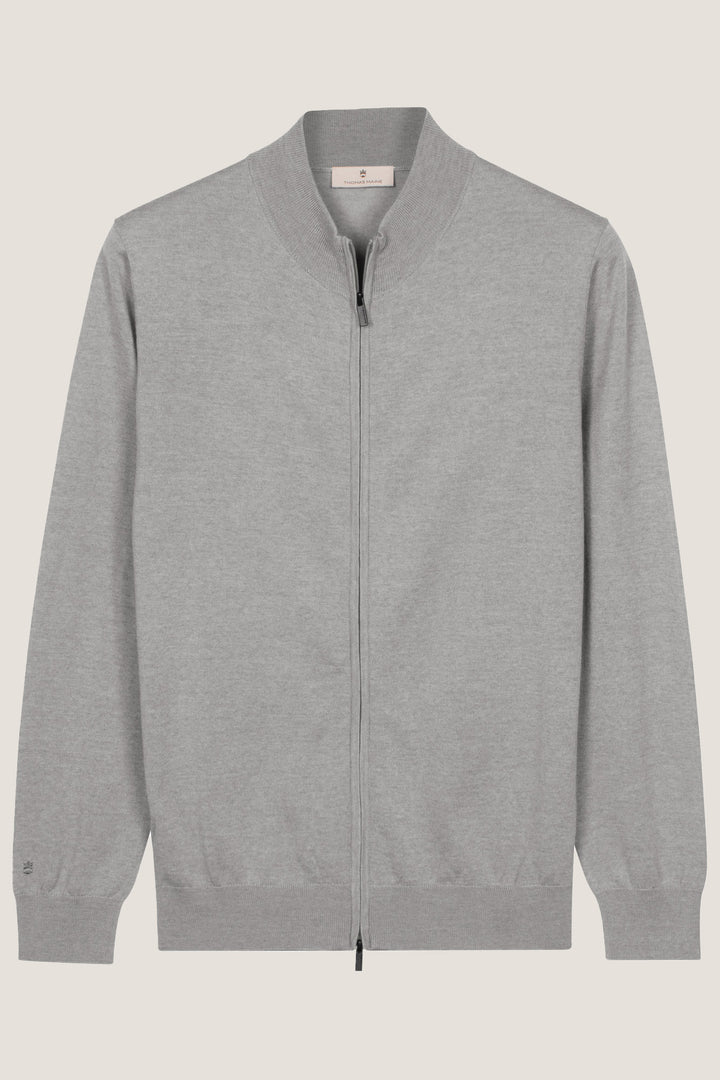Merino Full Zip Vest - Grey