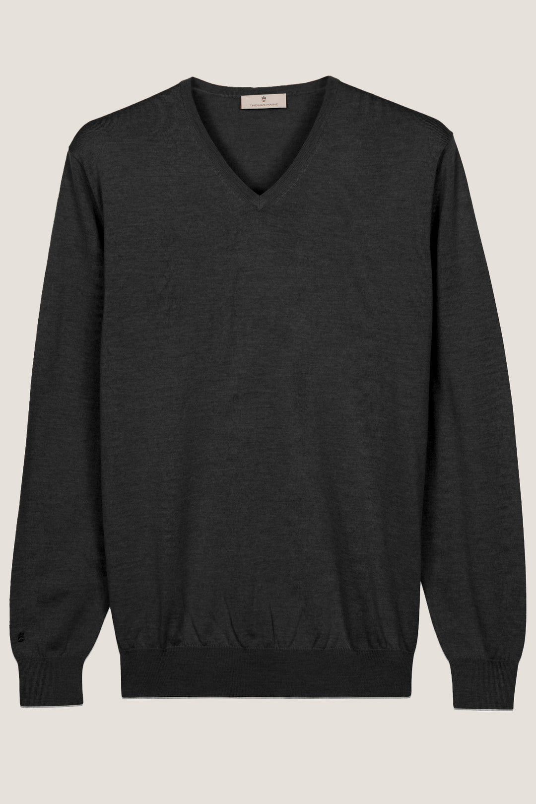 Merino V-neck Pullover - Zwart