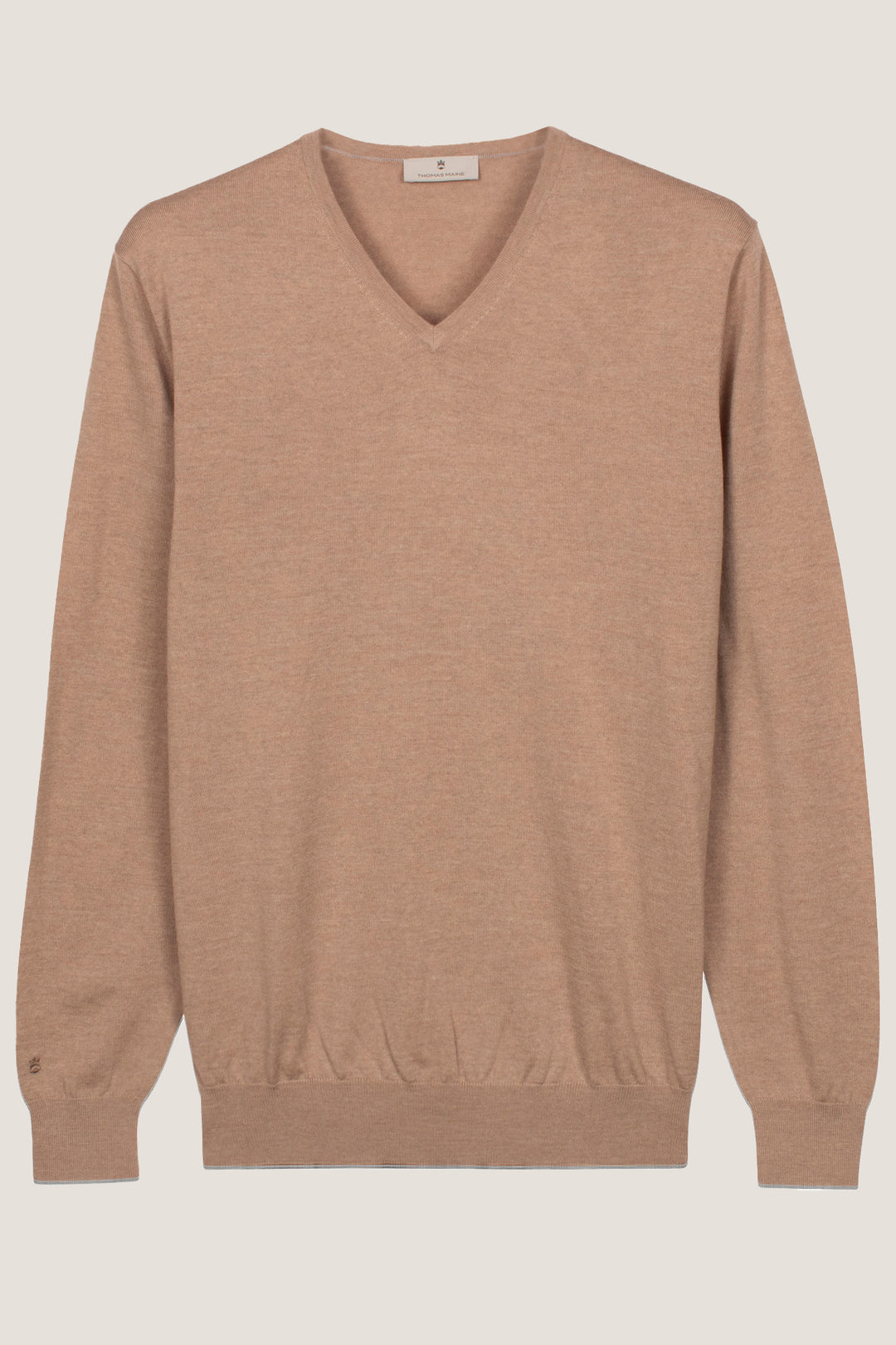 Merino V-neck Pullover - Beige