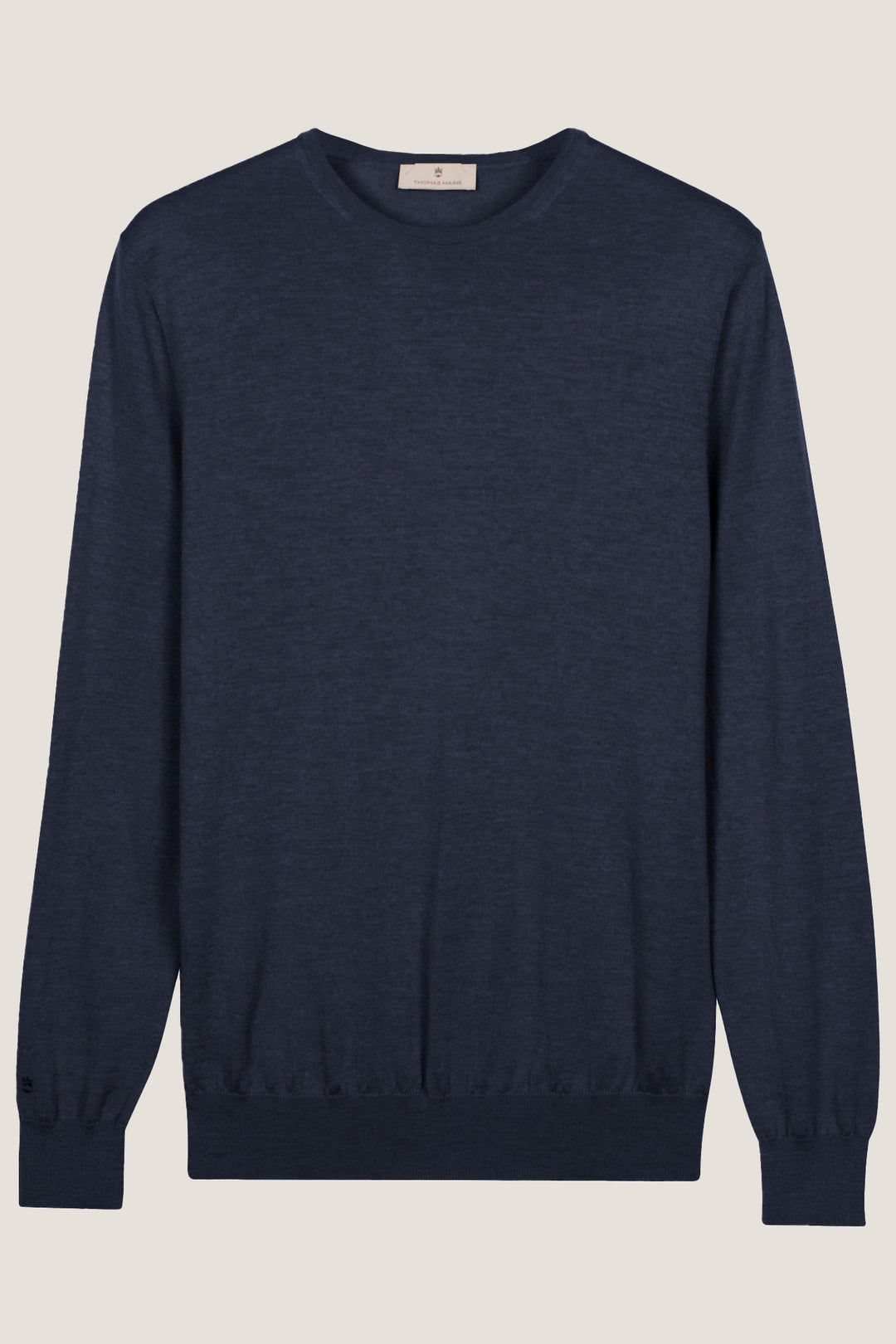 Merino Crew Neck Pullover - Navy