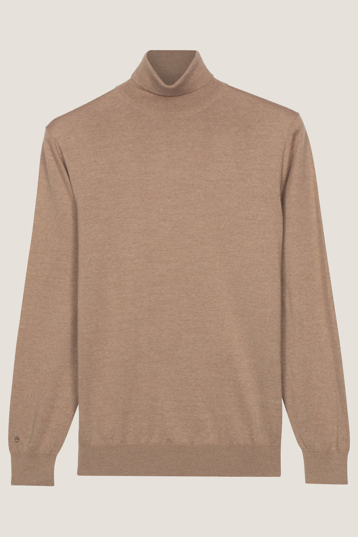 Merino High Neck Pullover - Beige