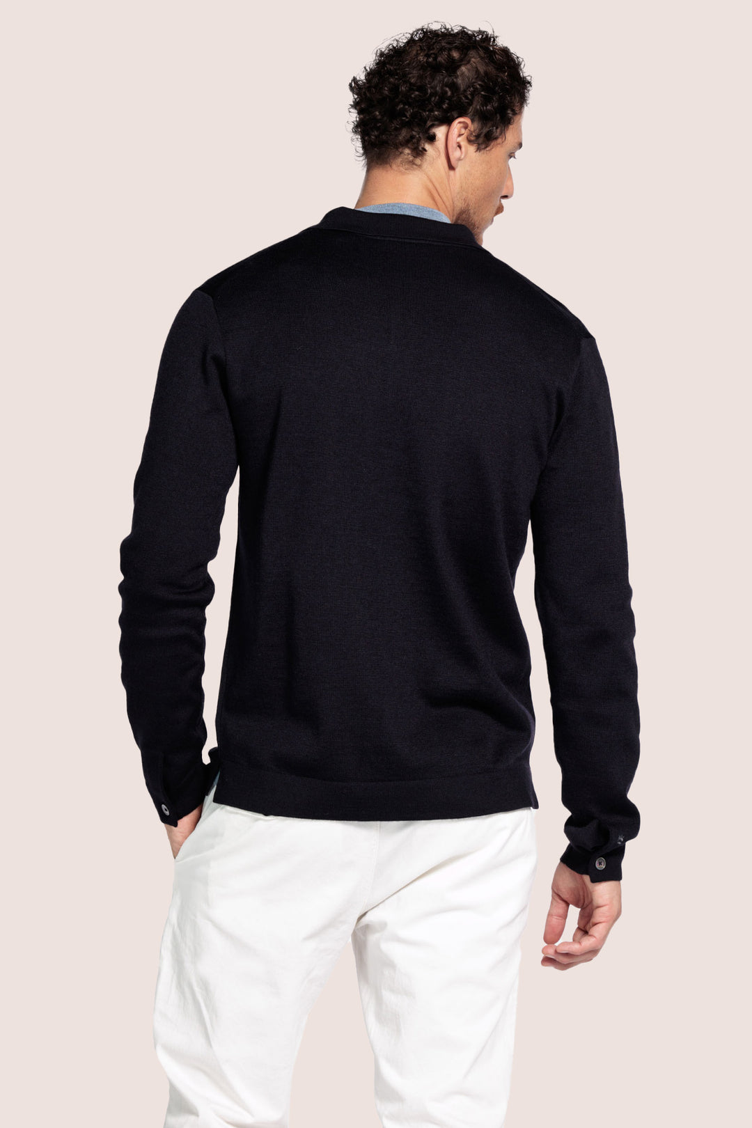 Gebreid Vest met knoopsluiting - Navy