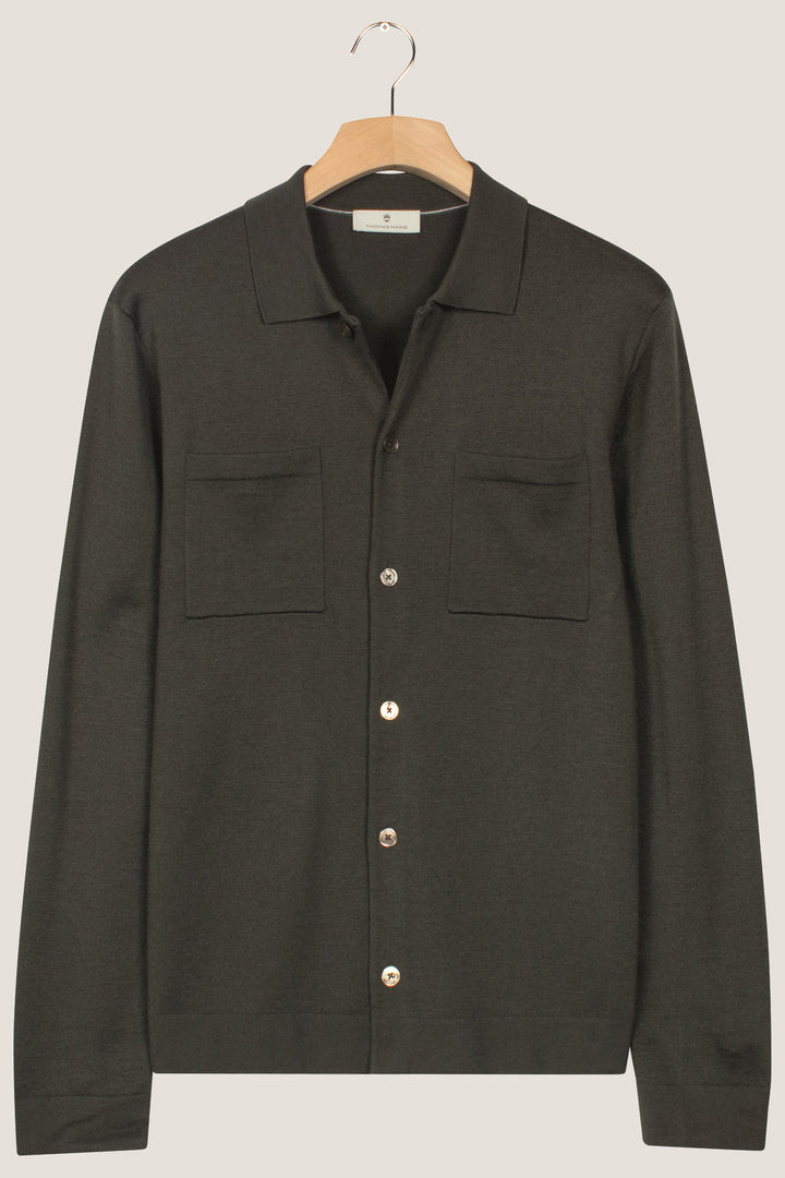 Gebreid Vest met knoopsluiting - Groen