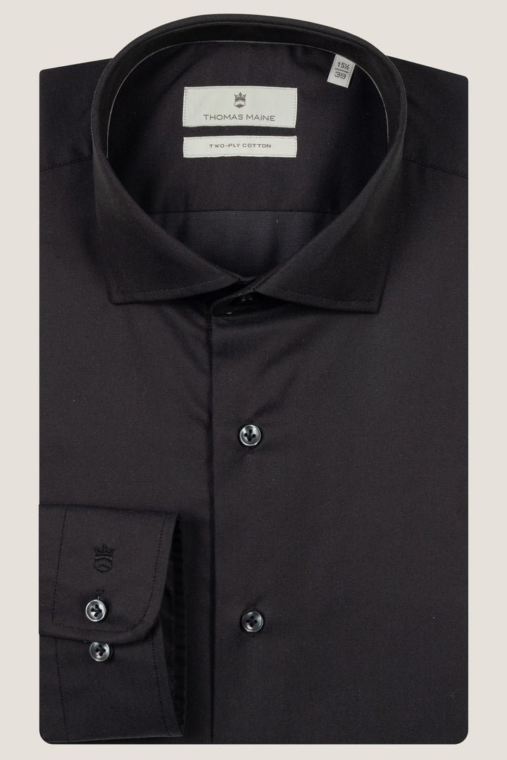 Two-ply Twill Overhemd - Zwart
