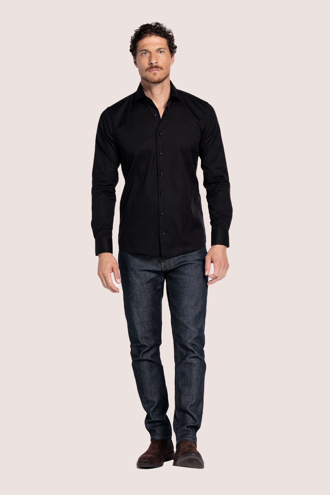 Two-ply Twill Overhemd - Zwart