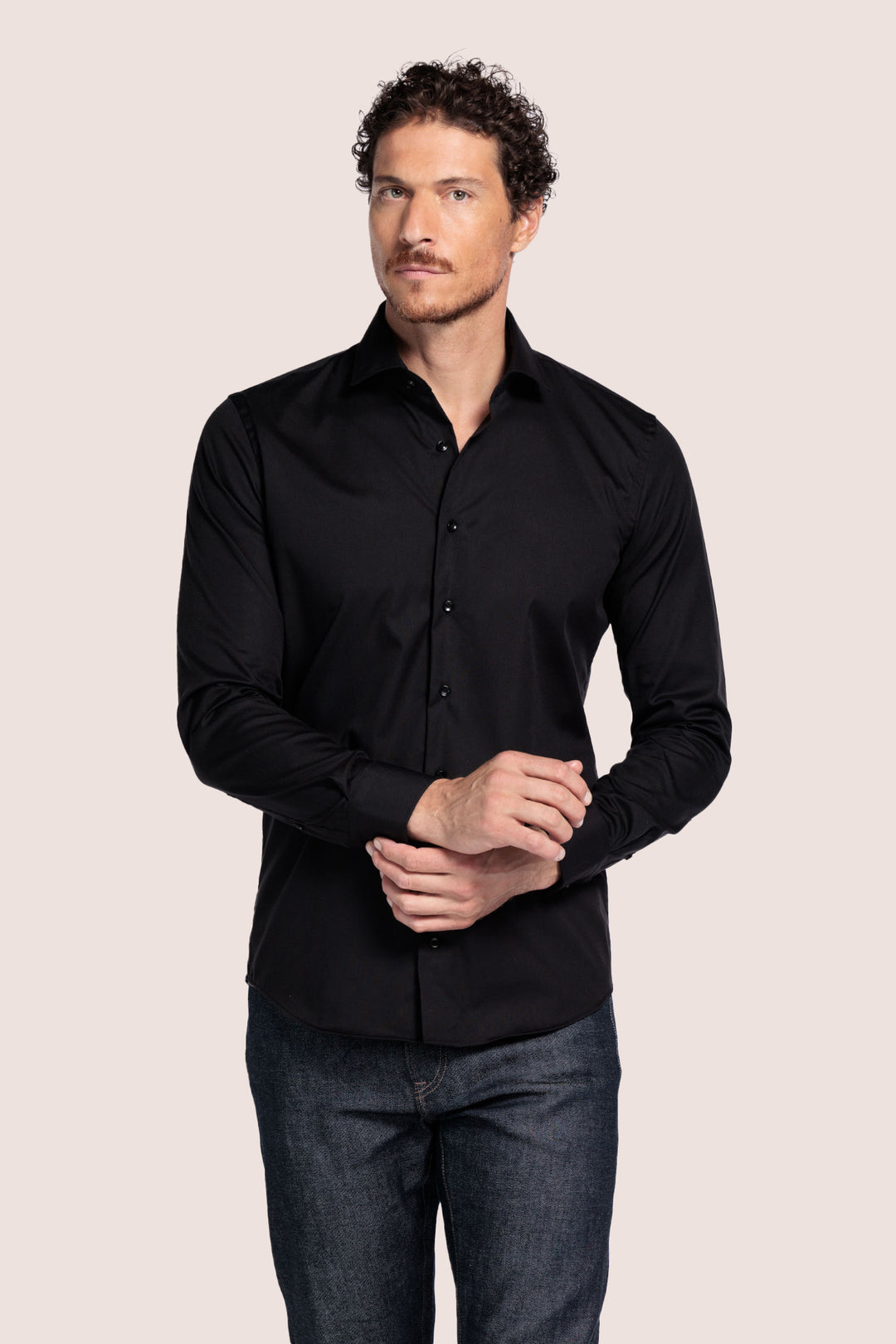 Two-ply Twill Overhemd - Zwart