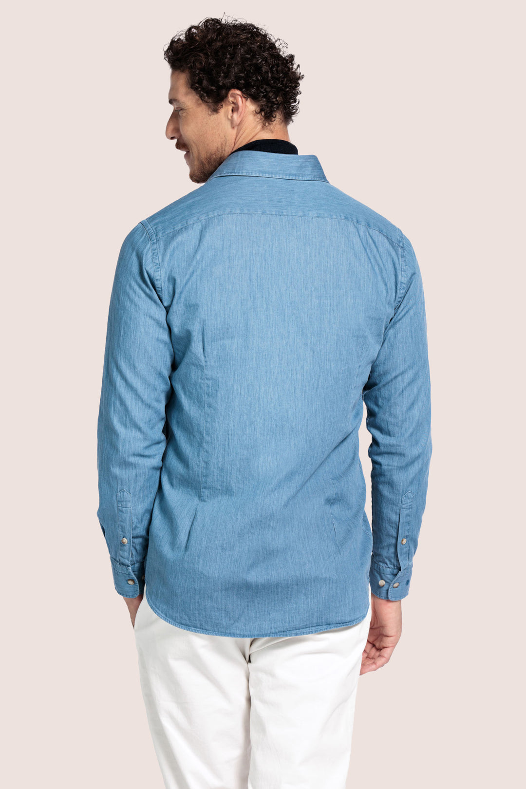 Denimlook overhemd - Blauw
