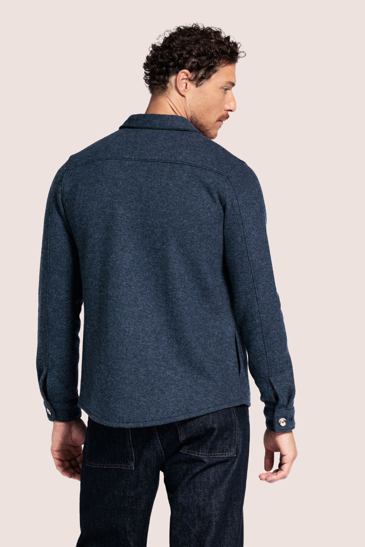 Wolblend Overshirt - Blauw