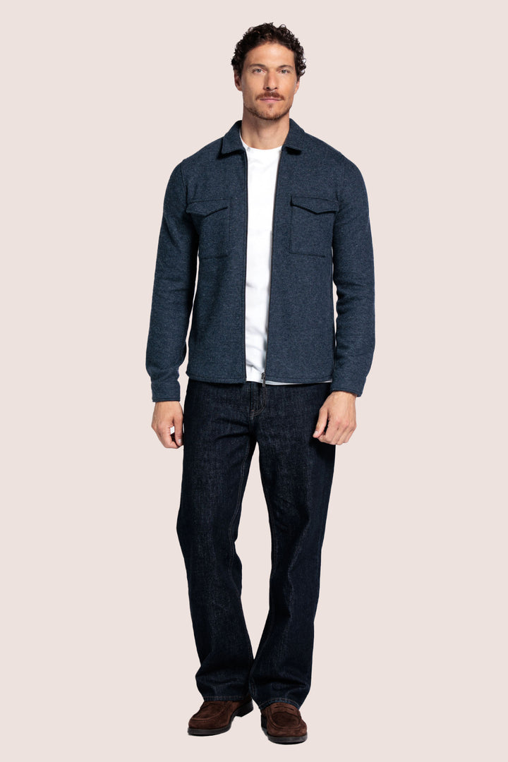 Wolblend Overshirt - Blauw