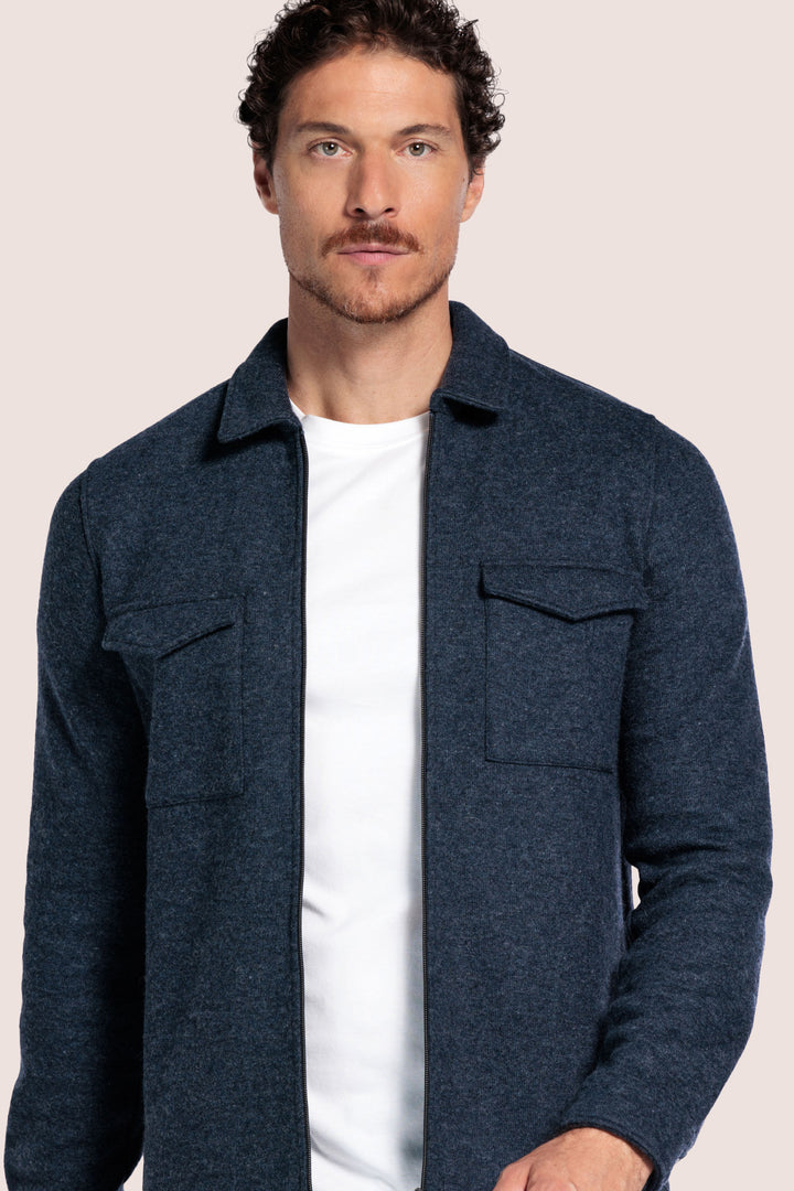 Wolblend Overshirt - Blauw