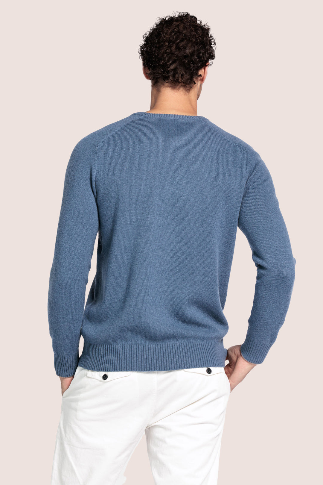 Lamswollen Crewneck Pullover - Blauw