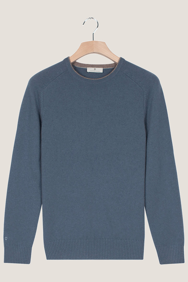 Lamswollen Crewneck Pullover - Blauw