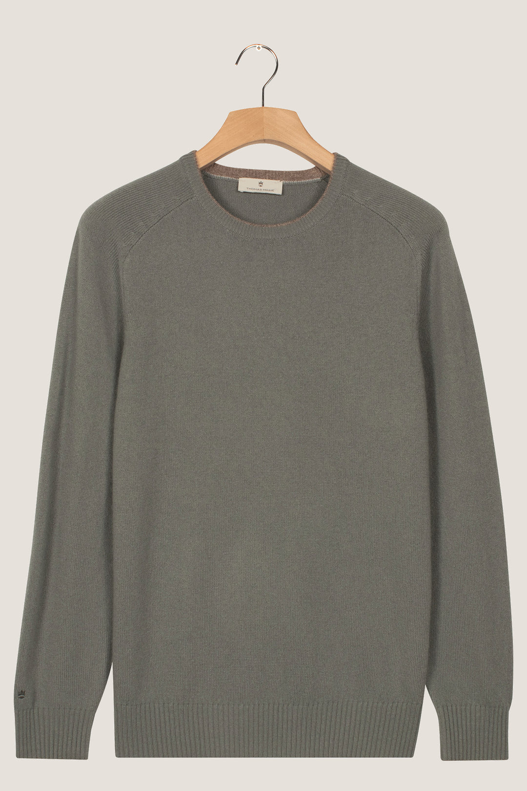 Lamswollen Crewneck Pullover - Groen