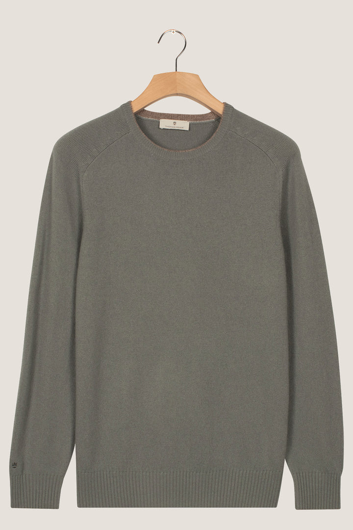 Lamswollen Crewneck Pullover - Groen