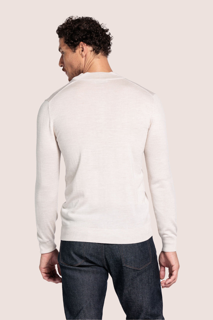 Half-zip Merino Pullover - Wit