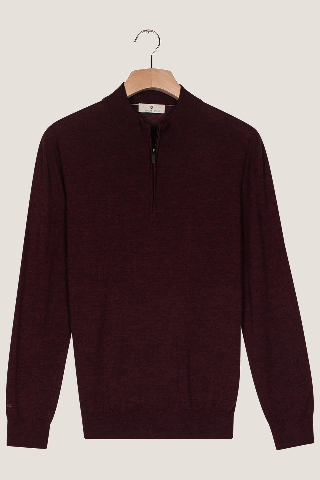 Half-zip Merino Pullover - Donkergrijs