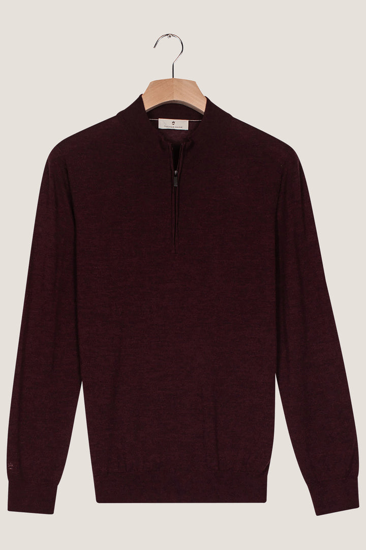 Half-zip Merino Pullover - Donkergrijs
