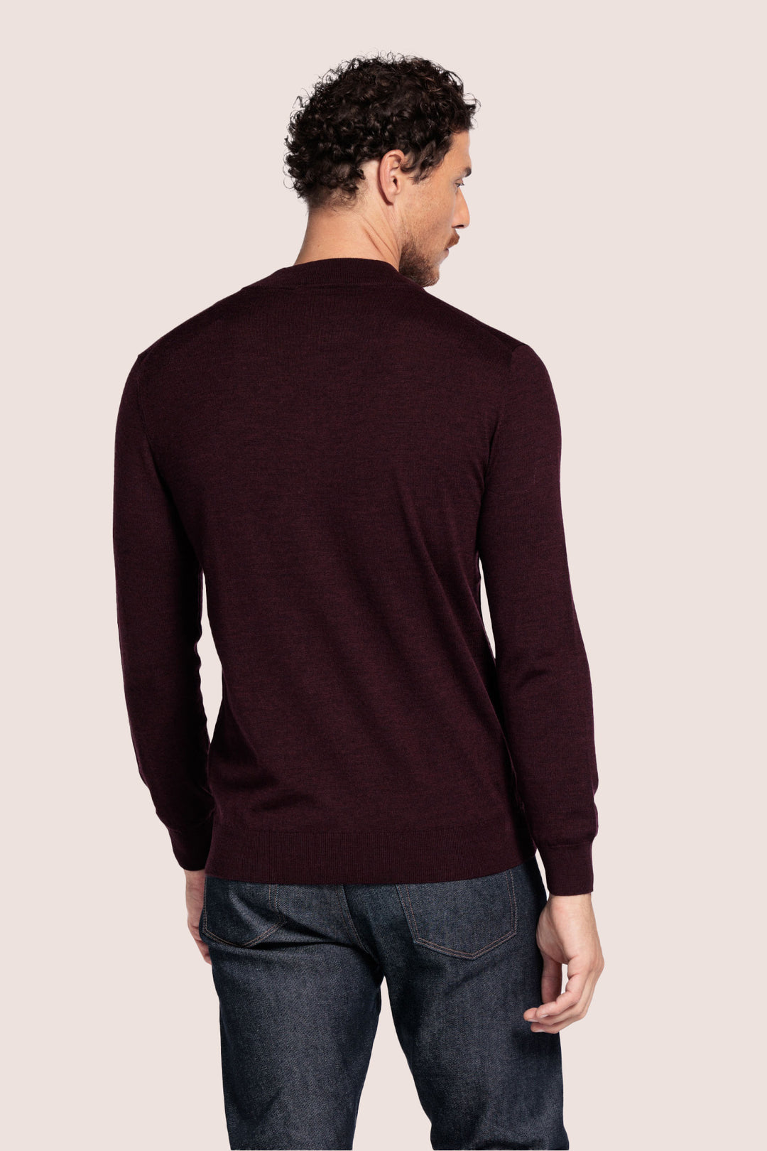 Half-zip Merino Pullover - Donkergrijs