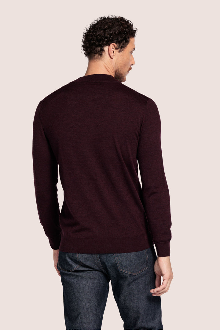 Half-zip Merino Pullover - Donkergrijs