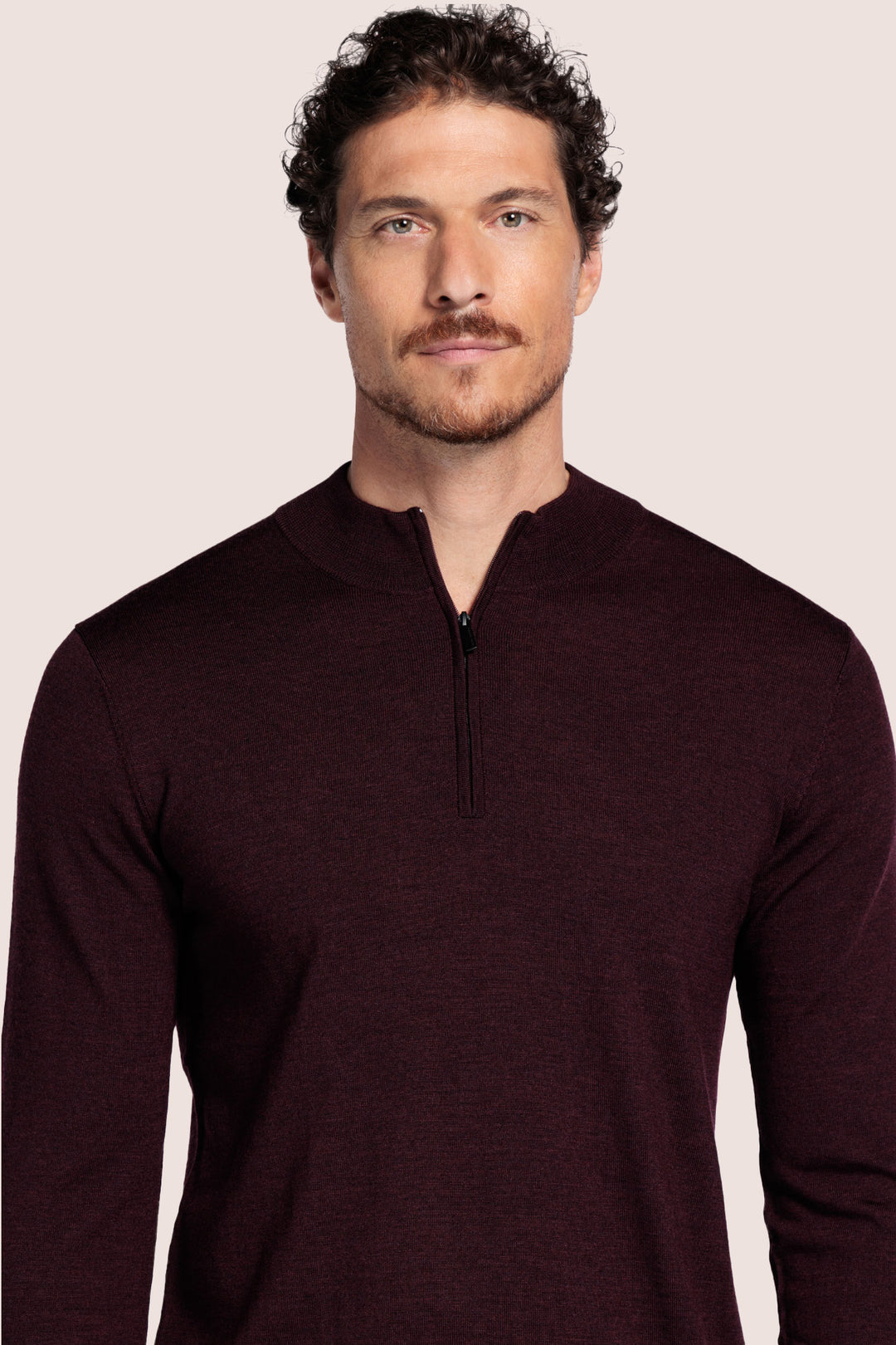 Half-zip Merino Pullover - Donkergrijs