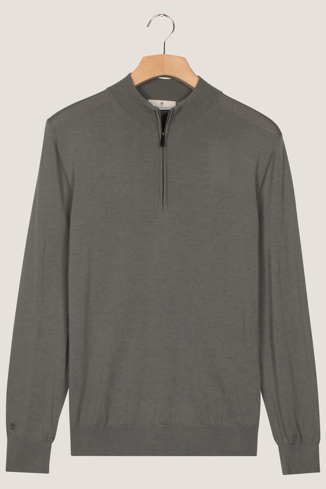 Half-zip Merino Pullover - Lichtgroen