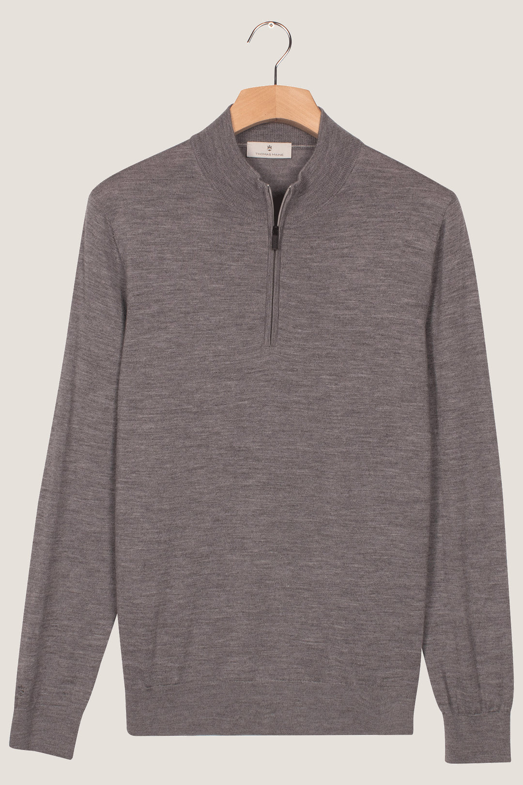 Half-zip Merino Pullover - Grijs