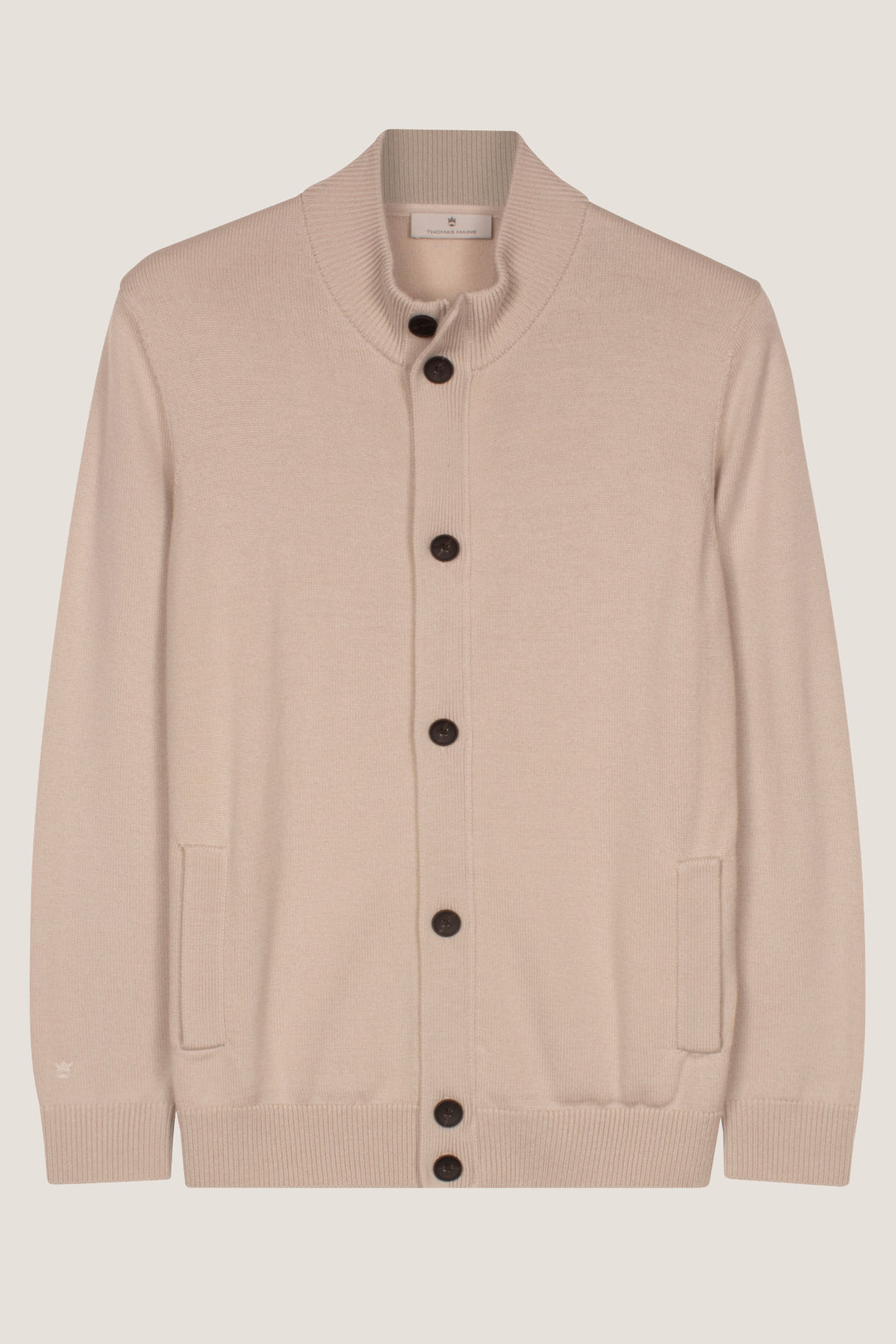 Merino Fijngebreid Vest met Knopen - Off-white