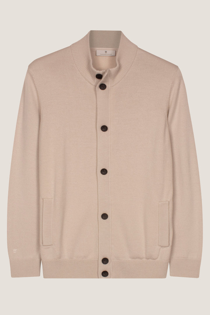Merino Fijngebreid Vest met Knopen - Off-white