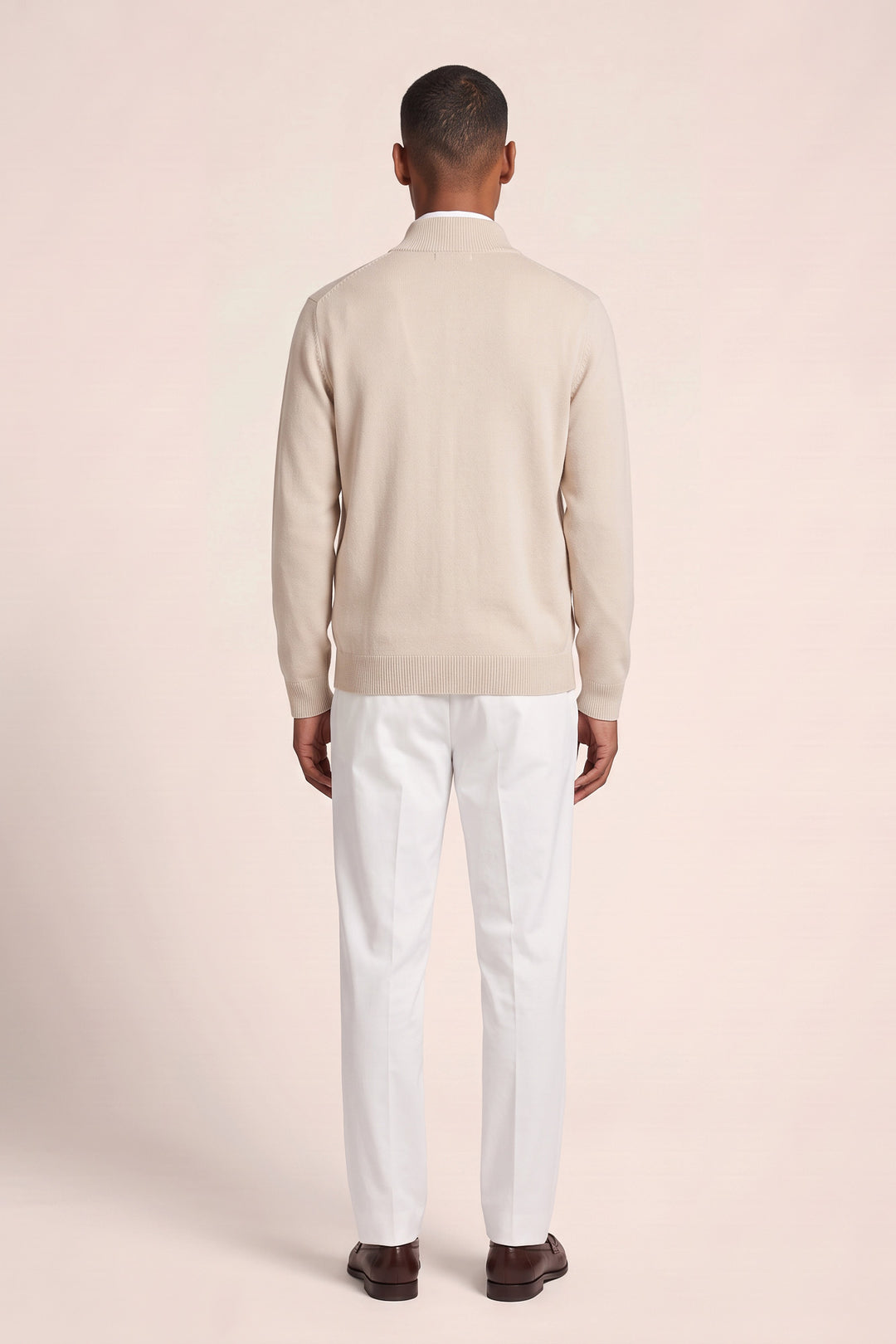 Merino Fijngebreid Vest met Knopen - Off-white