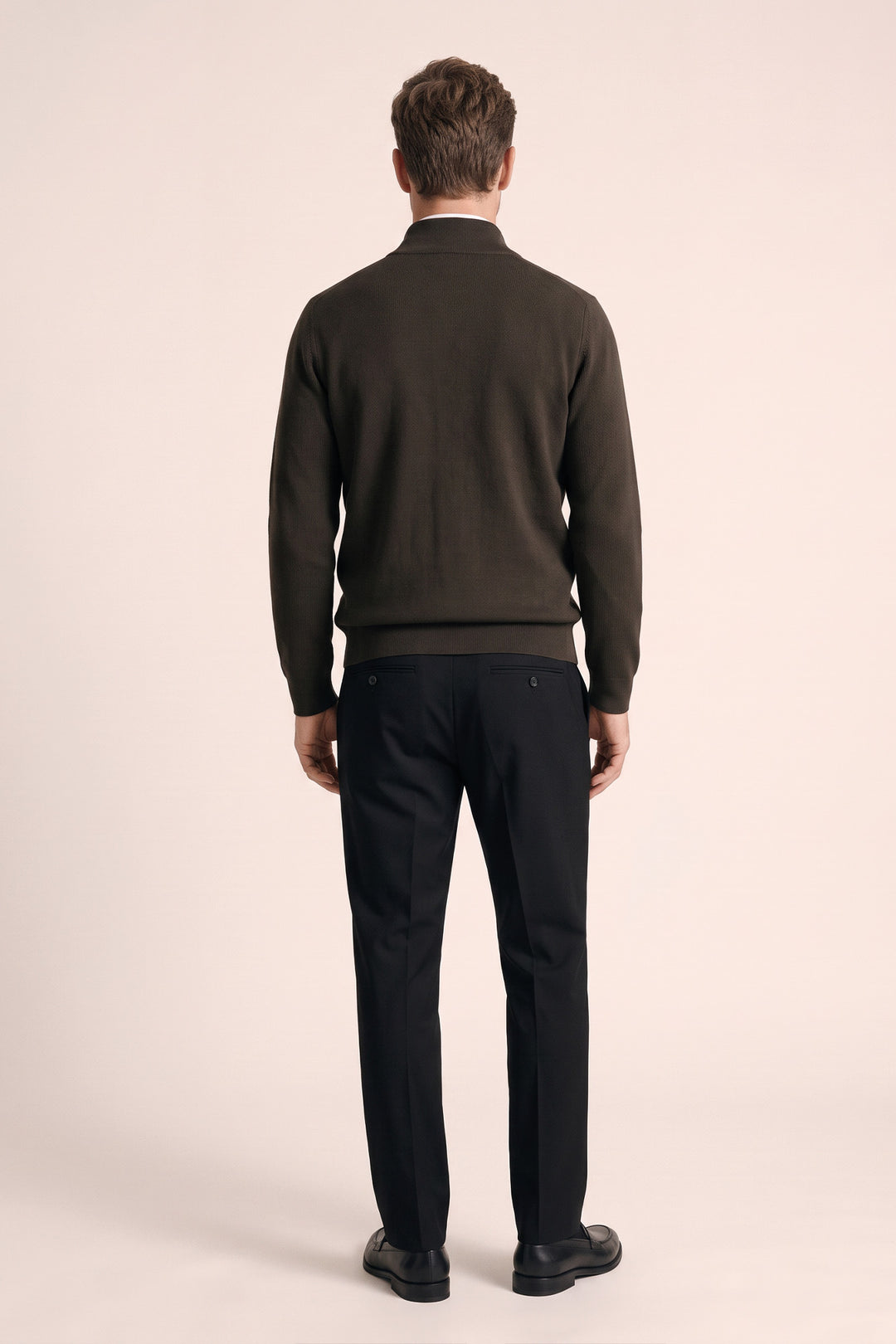Merino Vest met 2-Way Rits - Groen