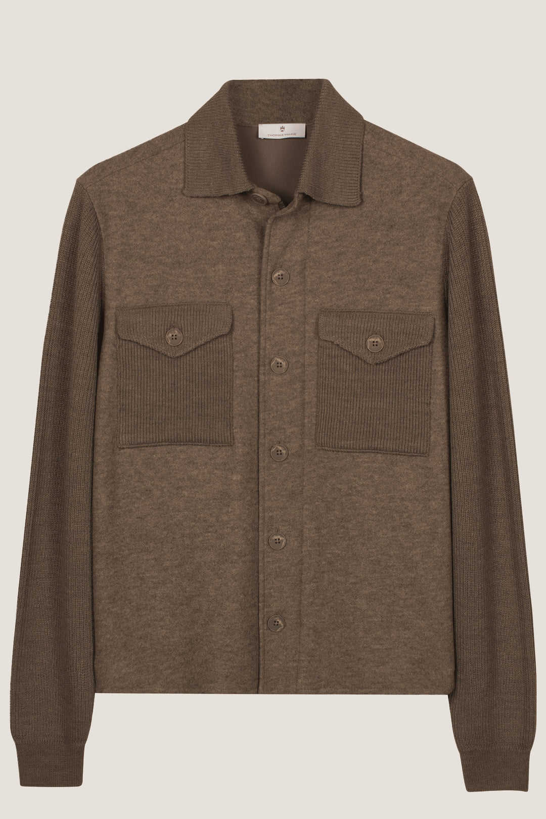 Overshirt met Structuur - Bruin