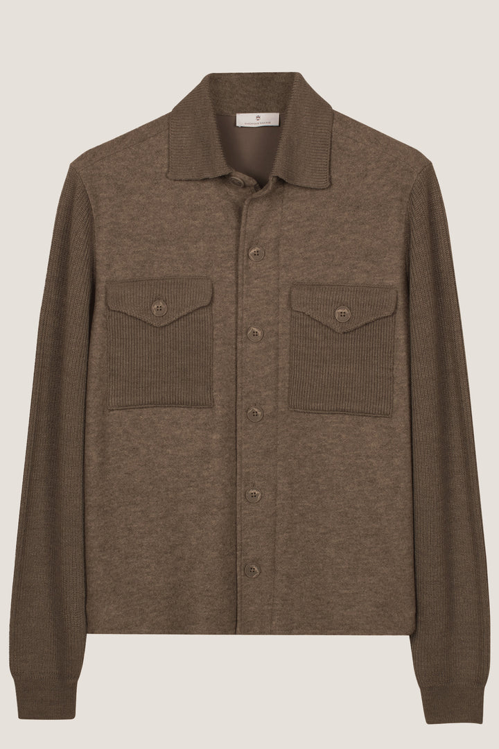 Overshirt met Structuur - Bruin