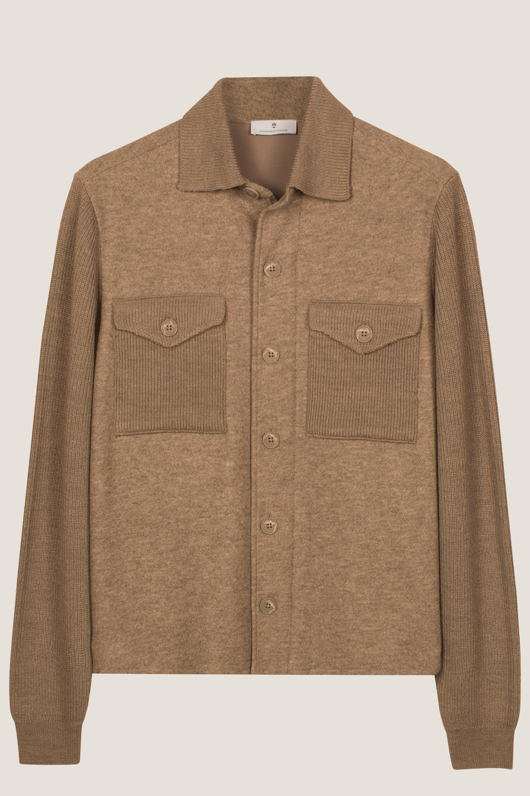 Overshirt met Structuur - Bruin