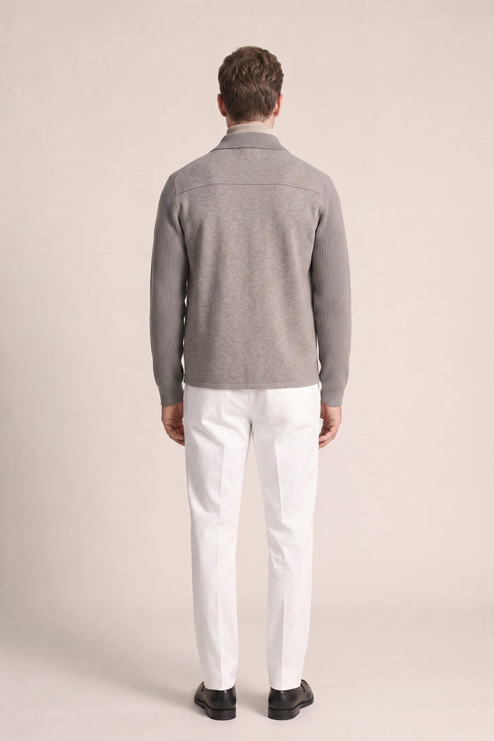 Overshirt met Structuur - Grijs