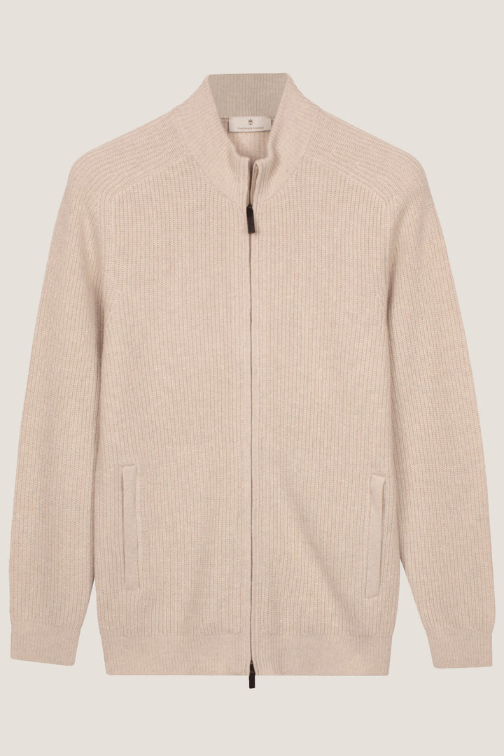 Lamswollen Rib Knit Vest - Off-white