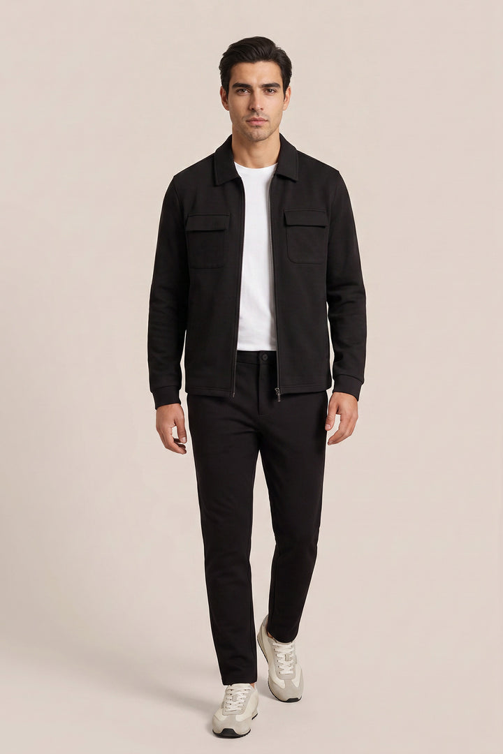 Jersey Sweatvest - Zwart