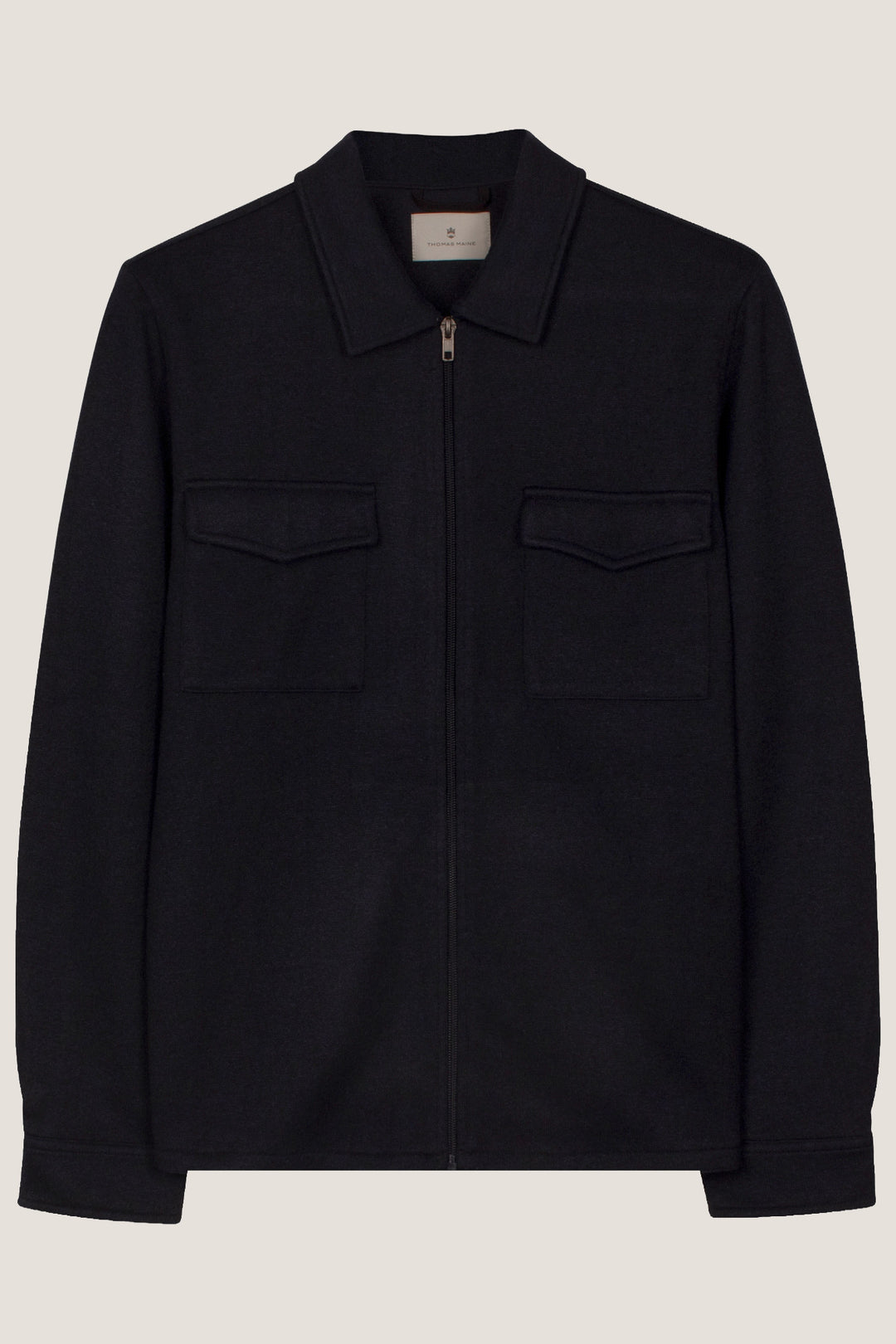 Tricot Overshirt met Rits - Donkerblauw