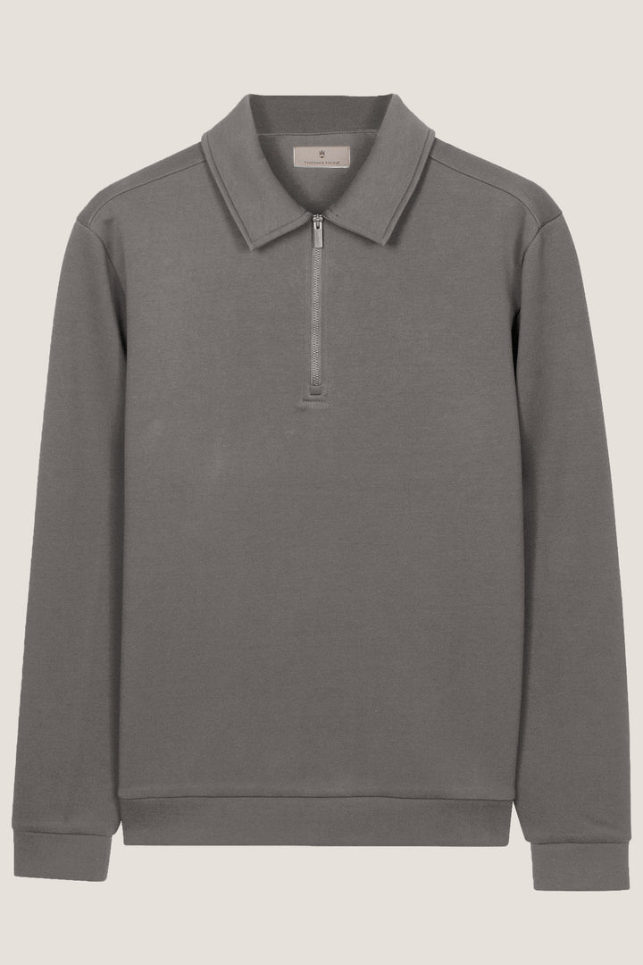 Jersey Polo Sweater - Grijs