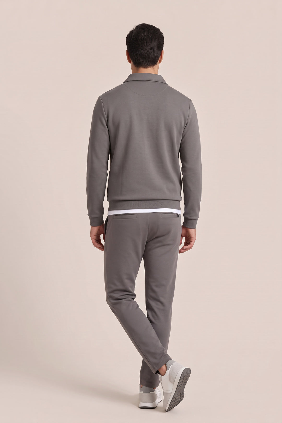 Jersey Polo Sweater - Grijs
