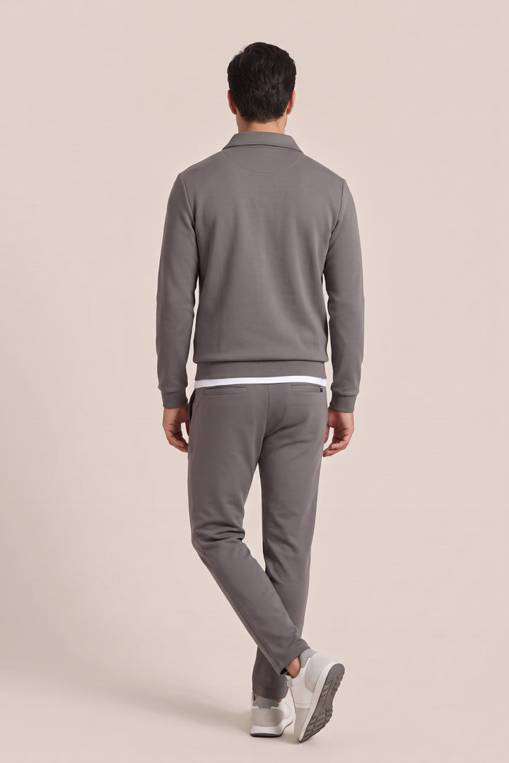 Jersey Polo Sweater - Grijs