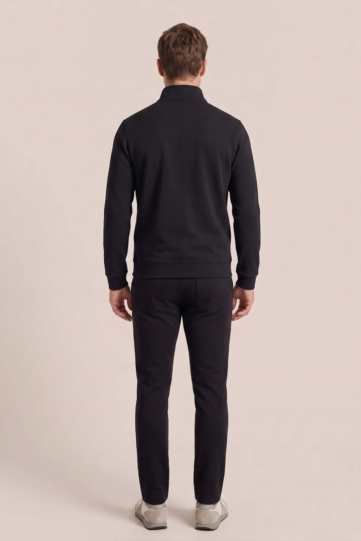 Jersey Half Zip Sweatshirt - Blauw