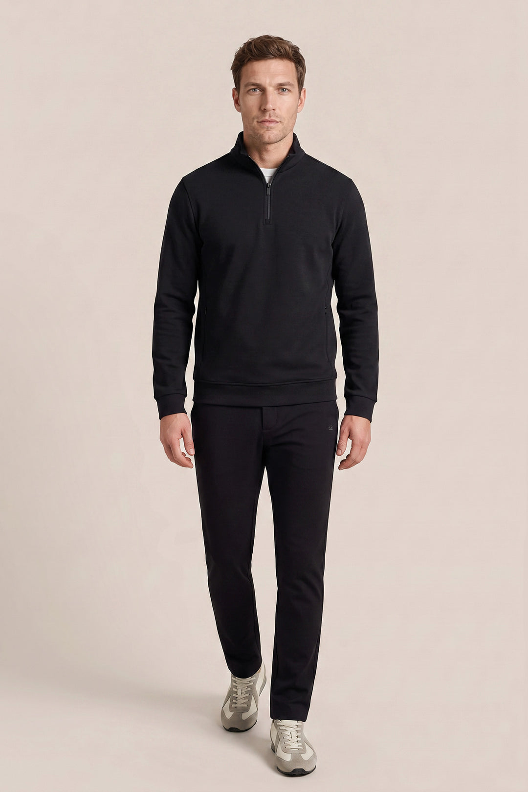 Jersey Half Zip Sweatshirt - Blauw