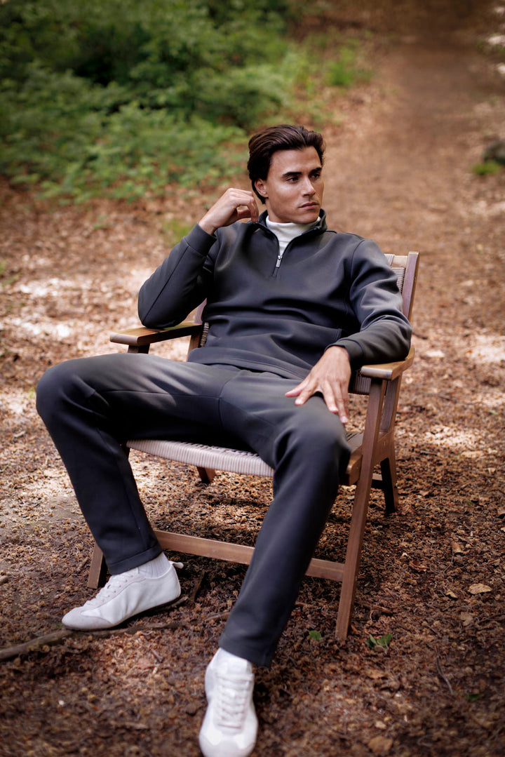 Jersey Half Zip Sweatshirt - Groen