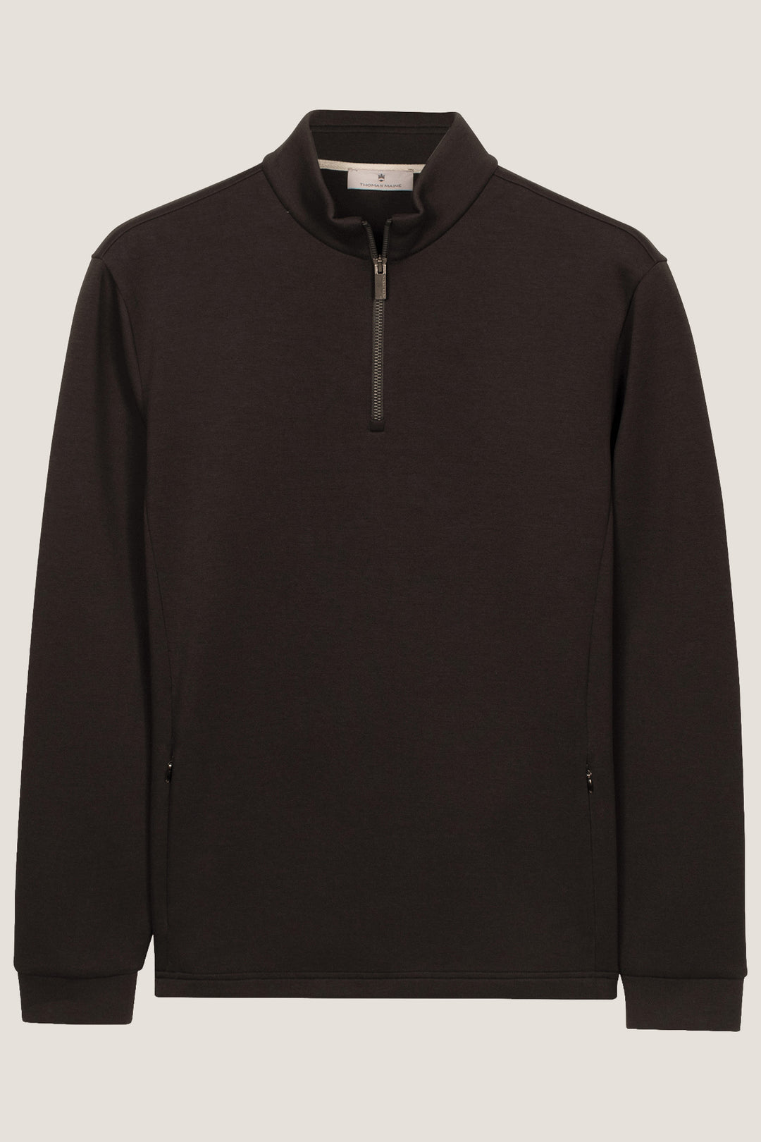 Jersey Half Zip Sweatshirt - Donkerbruin