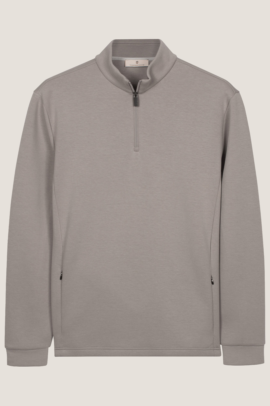 Jersey Half Zip Sweatshirt - Lichtgrijs