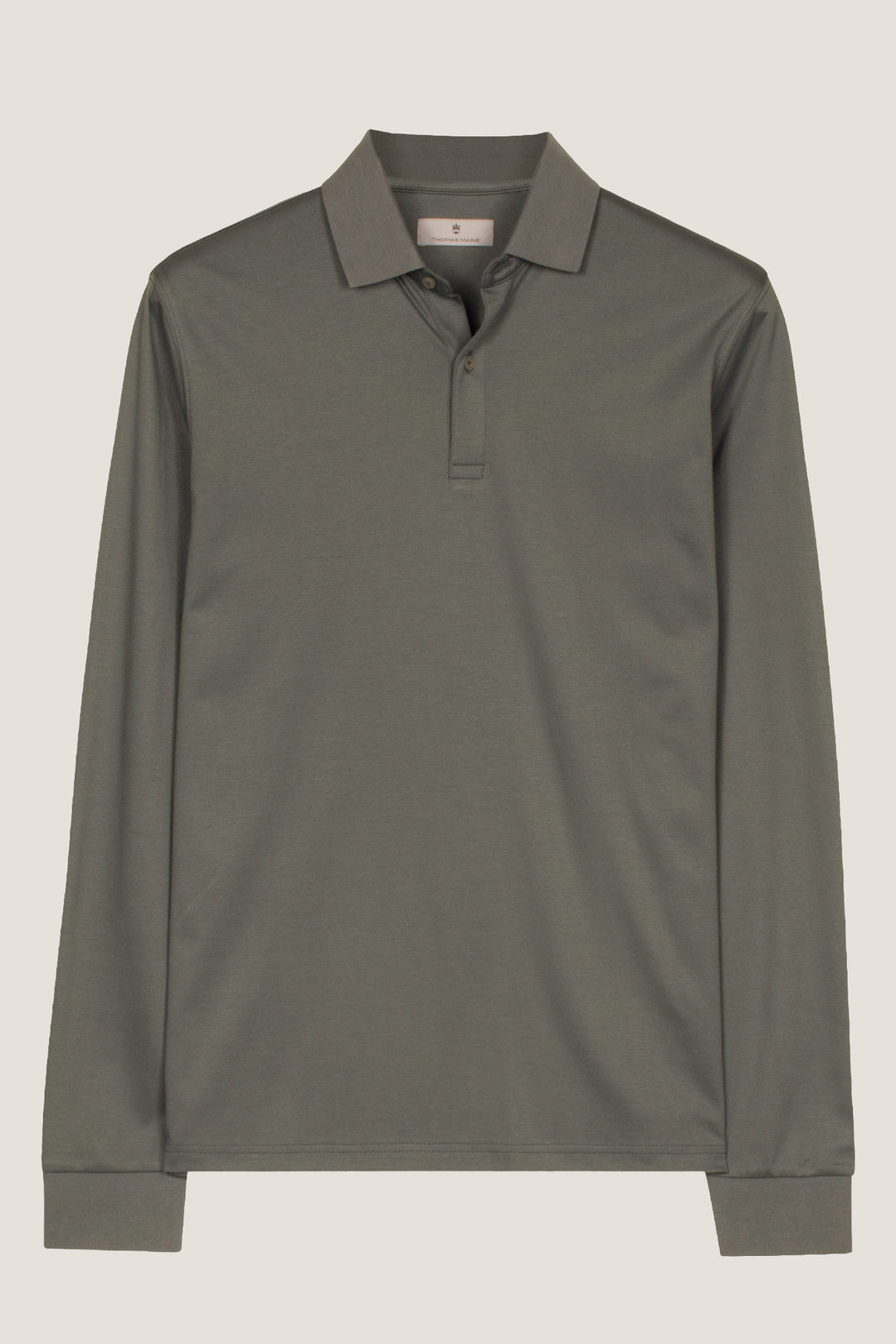 Liquid Cotton Longsleeve Poloshirt - Groen