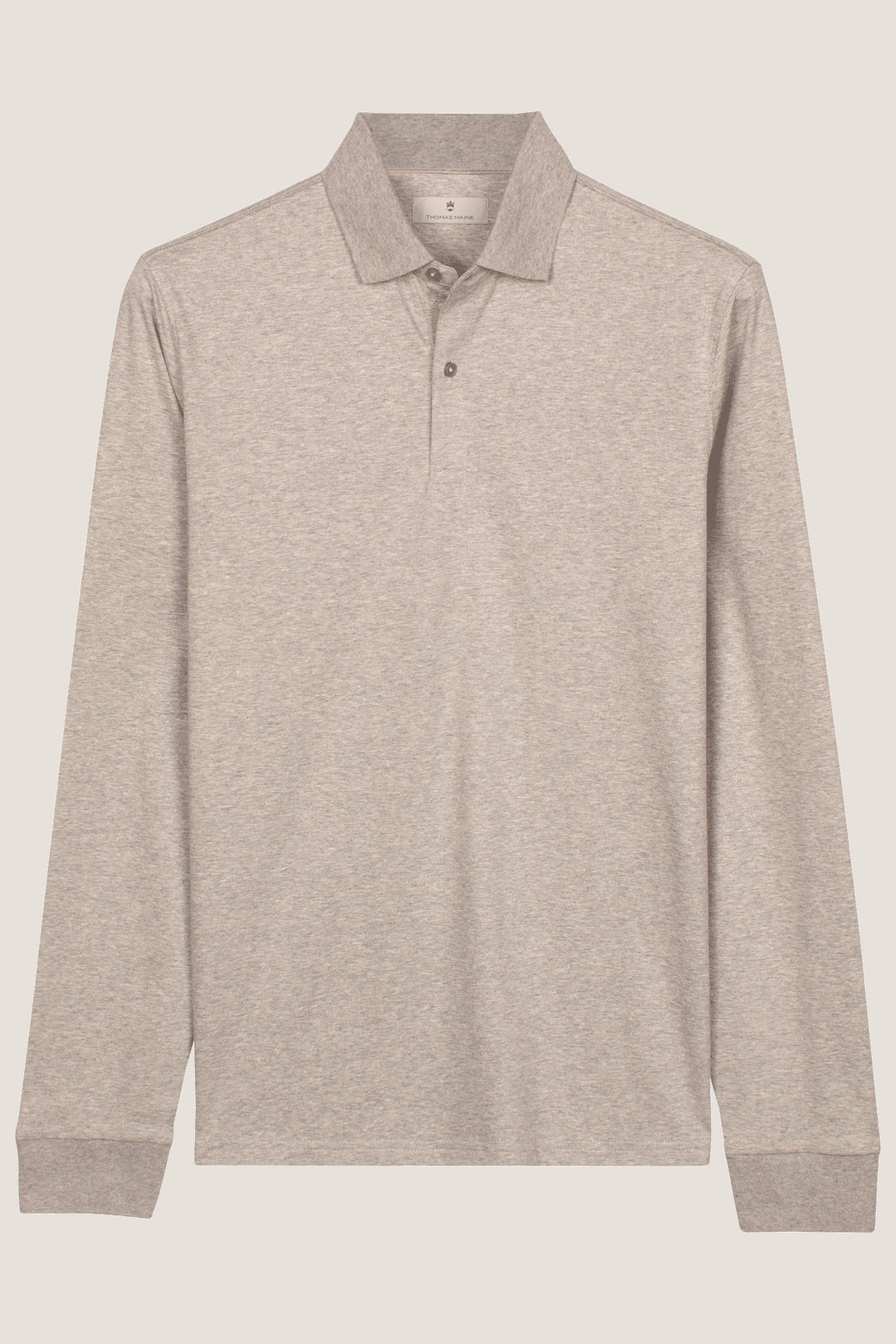 Liquid Cotton Longsleeve Poloshirt - Lichtgrijs