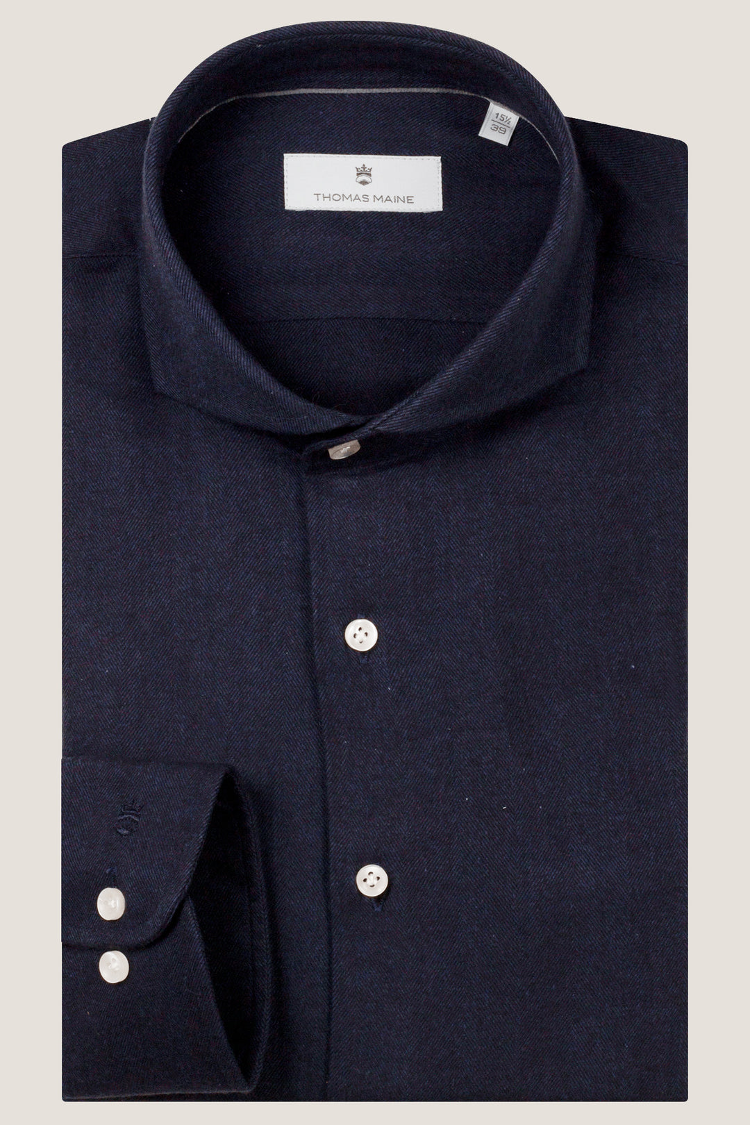 Herringbone Flannel Overhemd - Navy