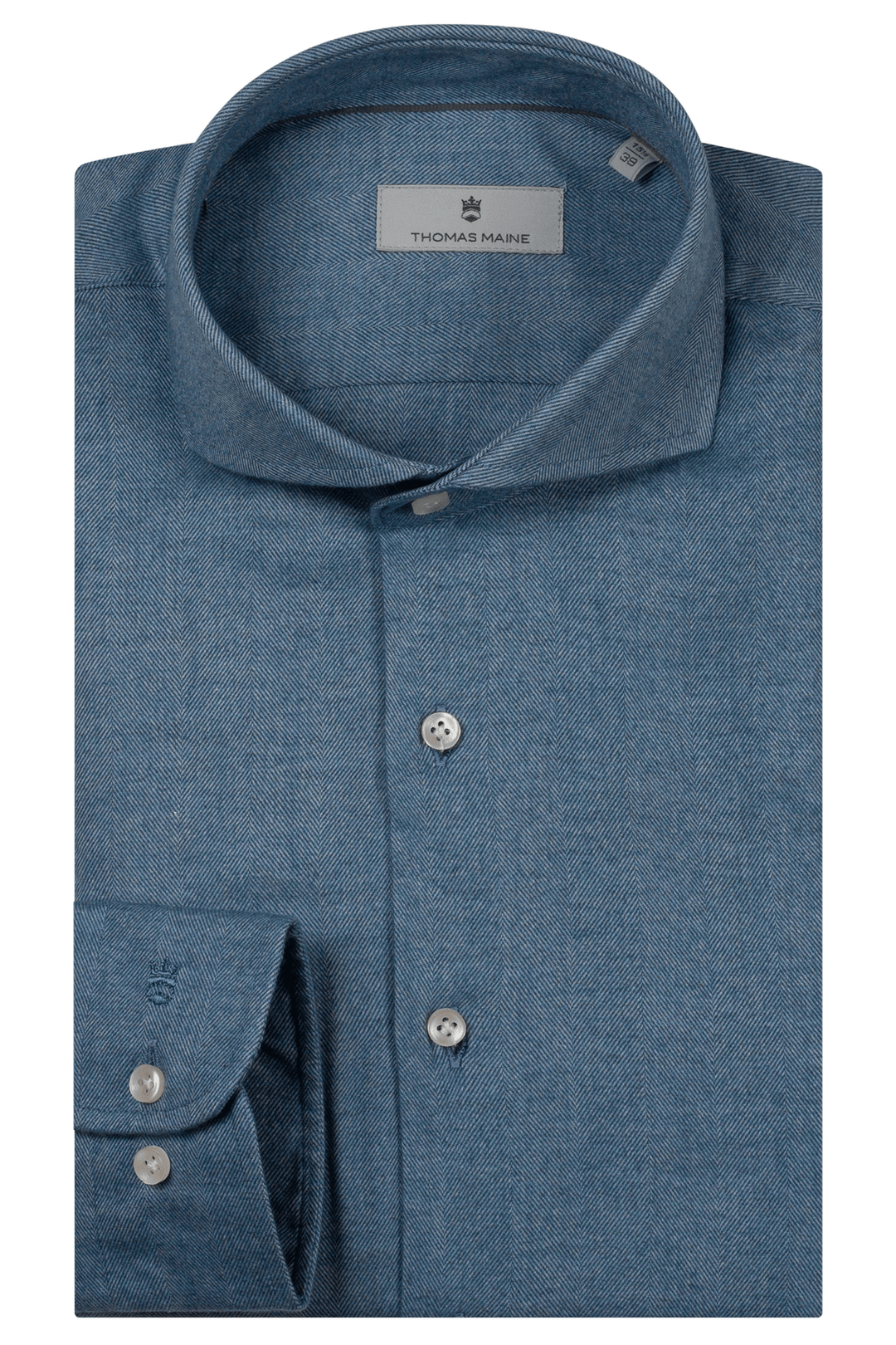 Herringbone Flannel Overhemd - Blauw